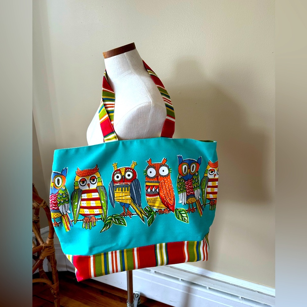 Handmade owl tote
